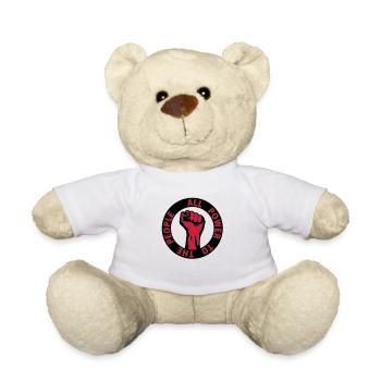 2 colors - all power to the people - against - Teddy - Weiß - Vorne