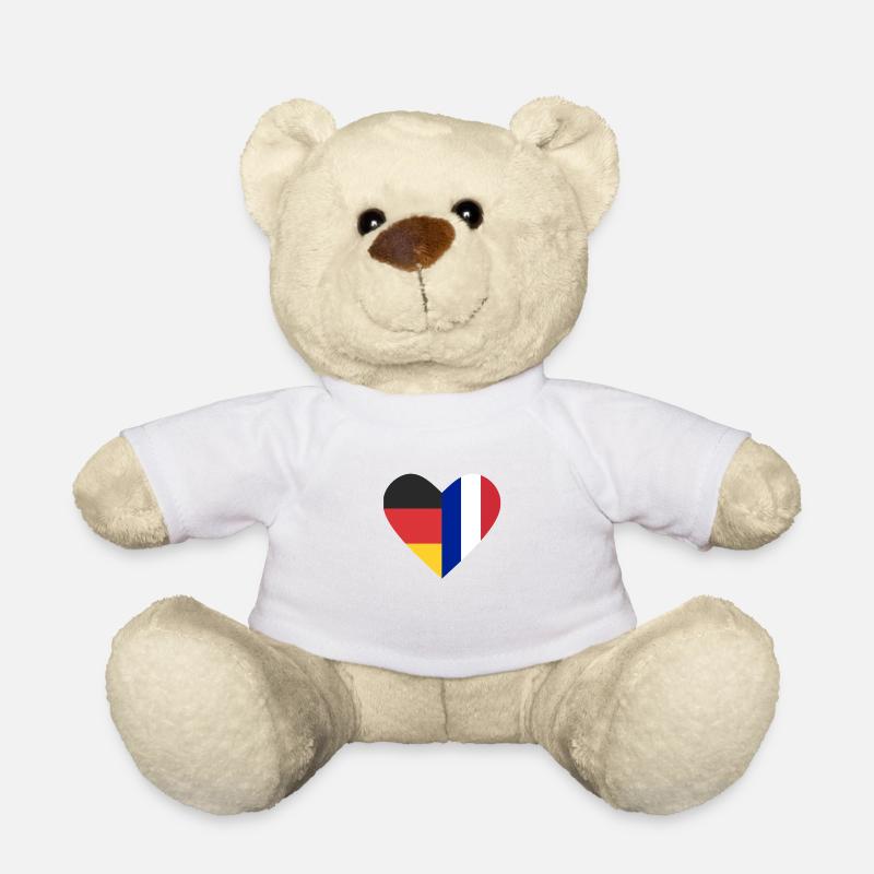 Ein Herz - Deutschland Frankreich - Teddy - Weiß
