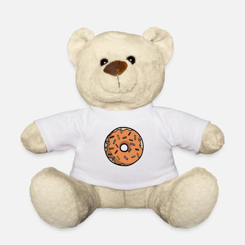 Oranger Donut Geschenkidee Partnerlook - Teddy - Weiß
