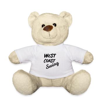 West Coast Swing Washed Out WCS Gift Dancing - Teddy Bear - white - Front