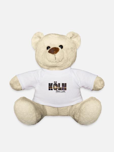 Köln meine Liebe mit Foto vom Kölner Dom - Teddy - Weiß