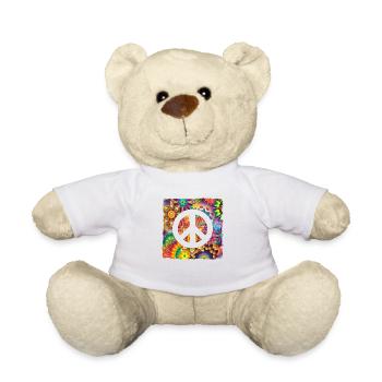 Psychadelic Peace - Teddy Bear - white - Front