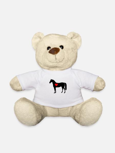 Cheval cheval équitation - Nounours - blanc