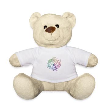 Rainbow whirl or rainbow swirls - Teddy Bear - white - Front
