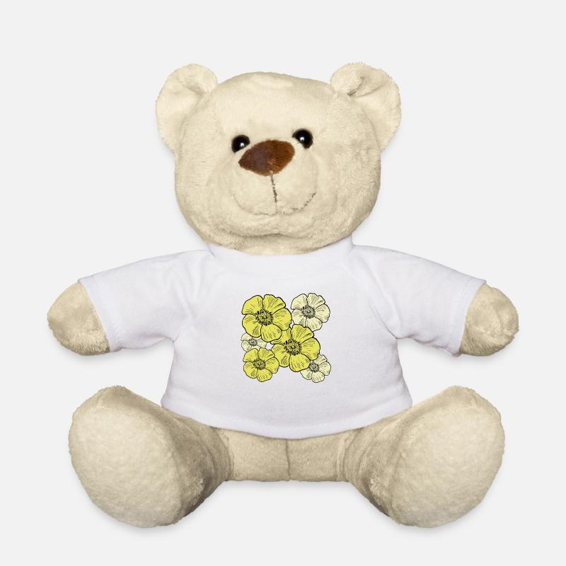 Bluetenmeer gelb - Teddy - Weiß