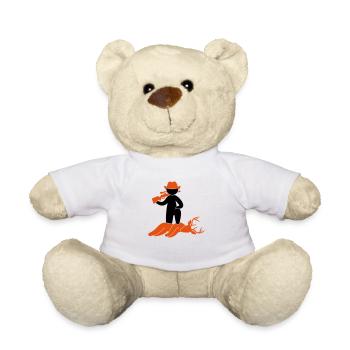 Ein Jäger erlegt einen Hirsch im Wald - Teddy - Weiß - Vorne