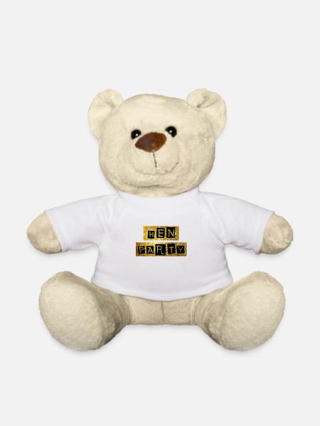 hen party in gold sparkles - Teddy - Weiß