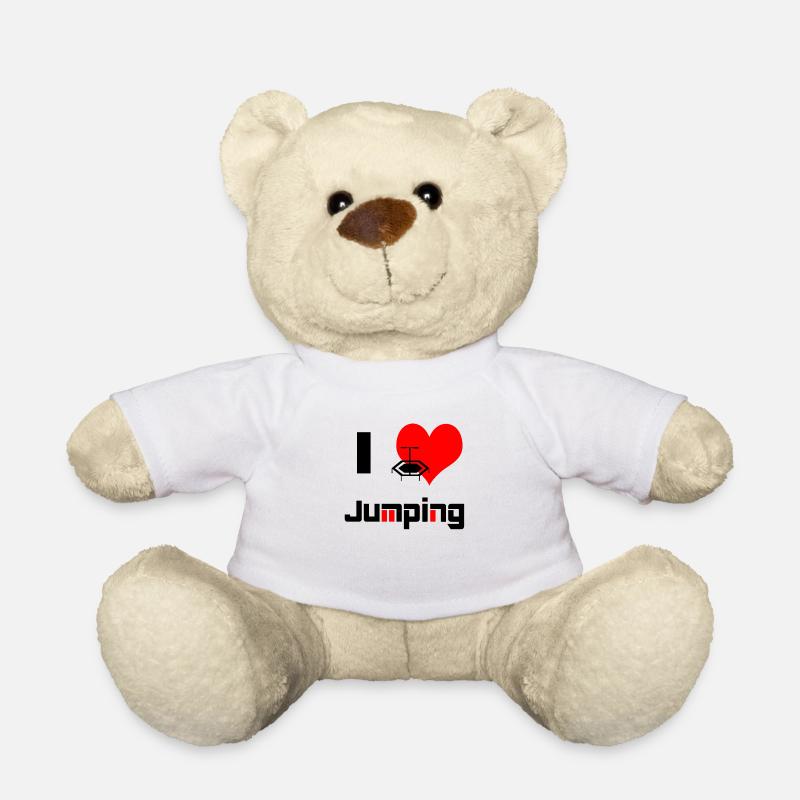 jumping trampolin girl jumpen jump tramp Geschenk - Teddy - Weiß