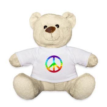 Peace-Zeichen Regenbogen Toleranz Frieden Graffiti - Teddy - Weiß - Vorne