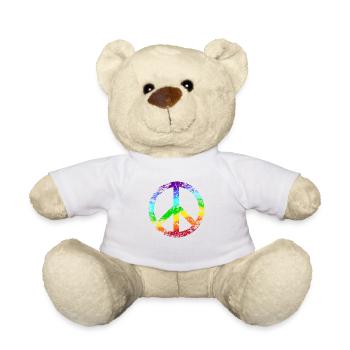 Peace-Zeichen Regenbogen Toleranz Frieden Graffiti - Teddy - Weiß - Vorne