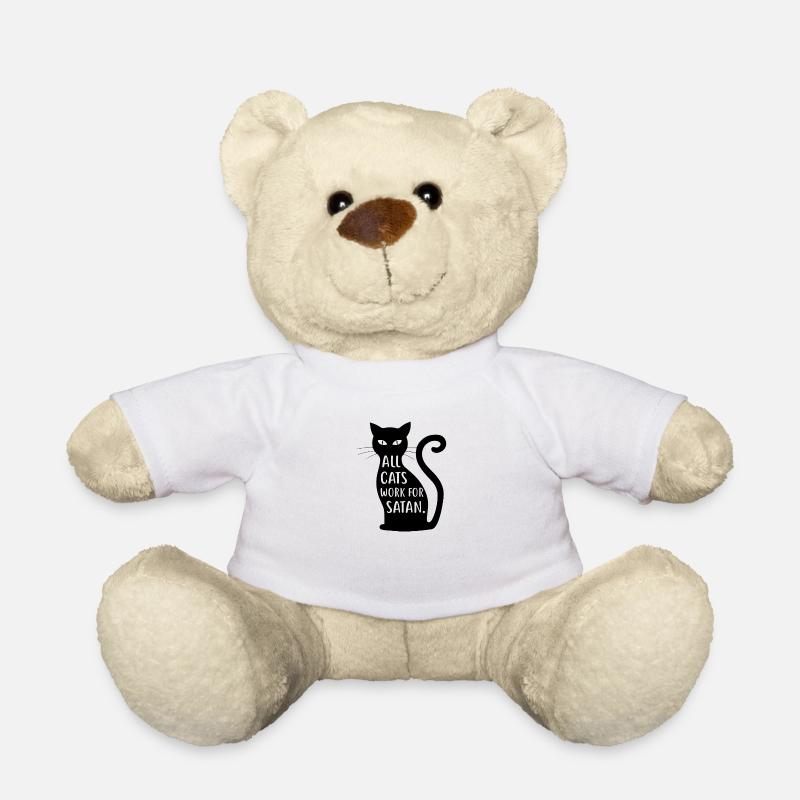 schwarze Katze - Teddy - Weiß