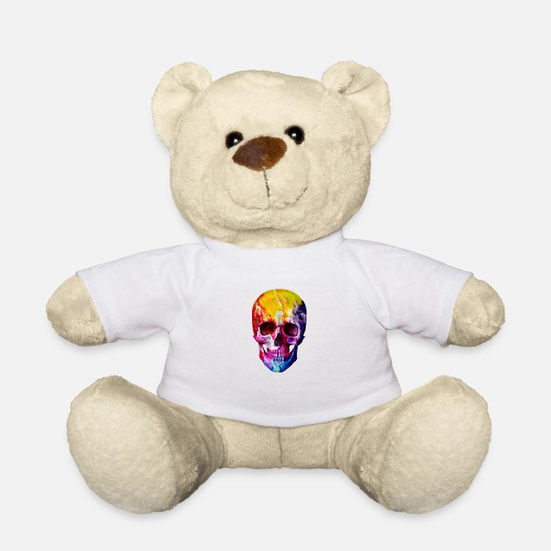Tête de mort, skull, coloré, couleur - Nounours - blanc
