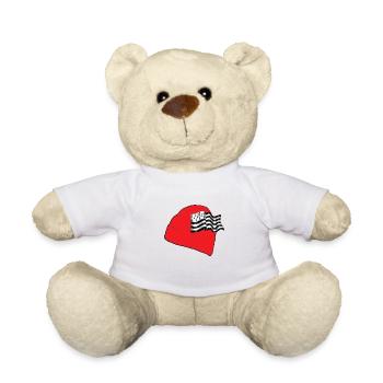 bonnet rouge - Nounours - blanc - Devant