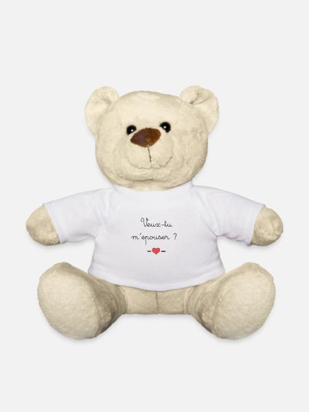 Veux-tu m'épouser? - Nounours - blanc