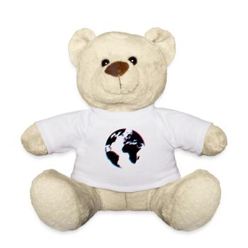 3d terre planète monde continents carte lande mer - Nounours - blanc - Devant