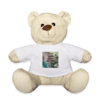 HARD WORK BEATS TALENT EVERY TIME - Teddy Bear - white - Front