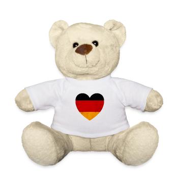 Germany heart German flag - Teddy Bear - white - Front