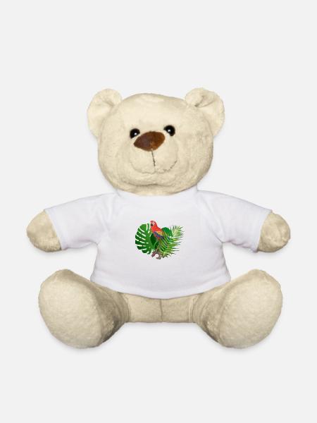 Papagei im Dschungel - Teddy - Weiß
