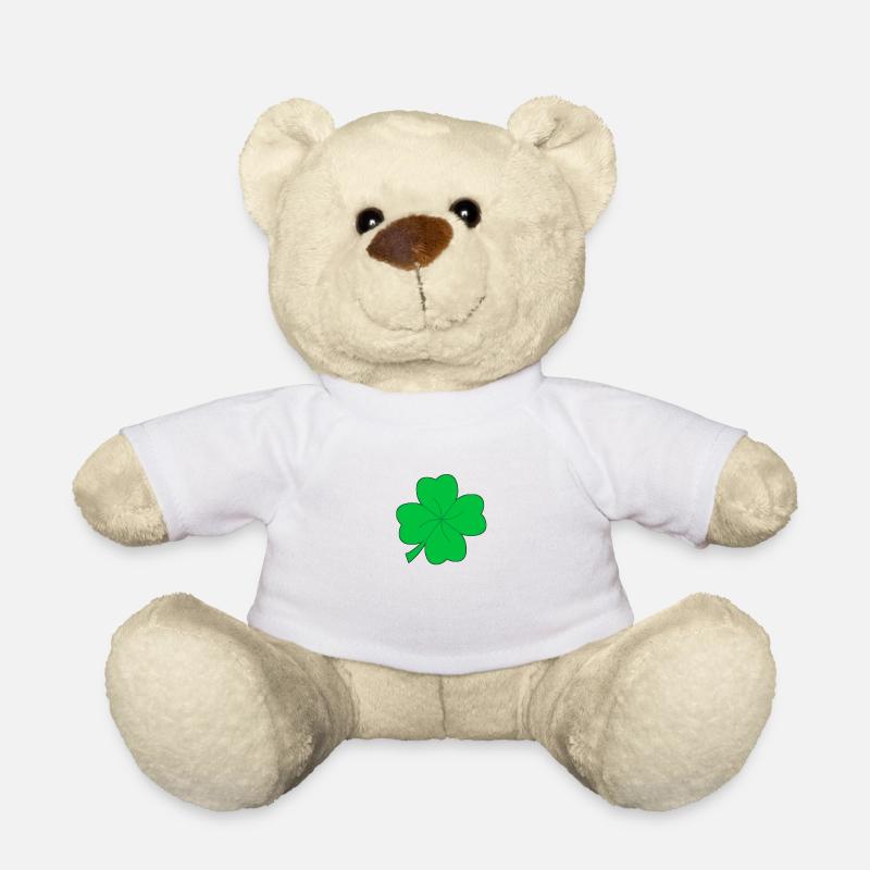 Vierblättriges Kleeblatt - Teddy - Weiß