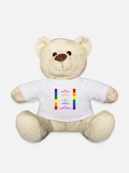 rainbow planes - Teddy Bear - white