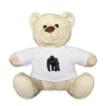 Gorille en pose menaçante - Nounours - blanc - Devant