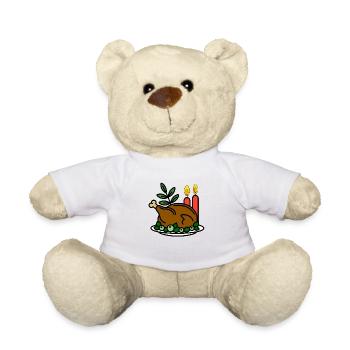 Braten, Weihnachten, Essen - Teddy - Weiß - Vorne