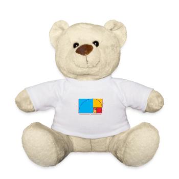 Symboles de mathématiques Spirale dorée Cadeau coloré - Nounours - blanc - Devant