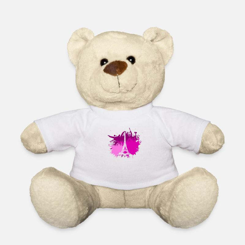 Paris Eifelturm Splash Farbfleck Geschenk - Teddy - Weiß