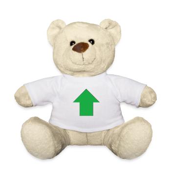 Flèche verte, pointant le chemin, ne jamais revenir en arrière - Nounours - blanc - Devant