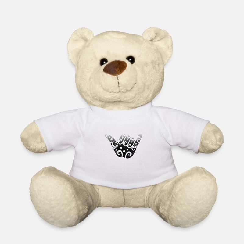 Maori Shaka Sign Black Gift Idea - Teddy Bear - white