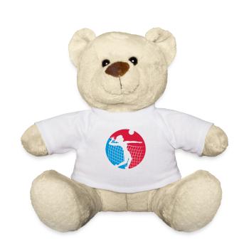 cercle bleu rouge rond femme femme fille fille sau - Nounours - blanc - Devant