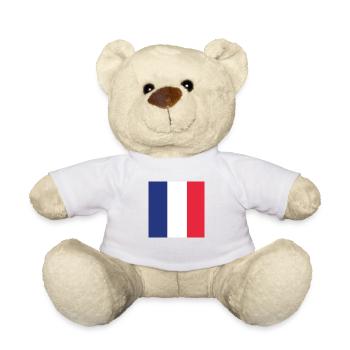 Frankreich Fahne - Teddy - Weiß - Vorne