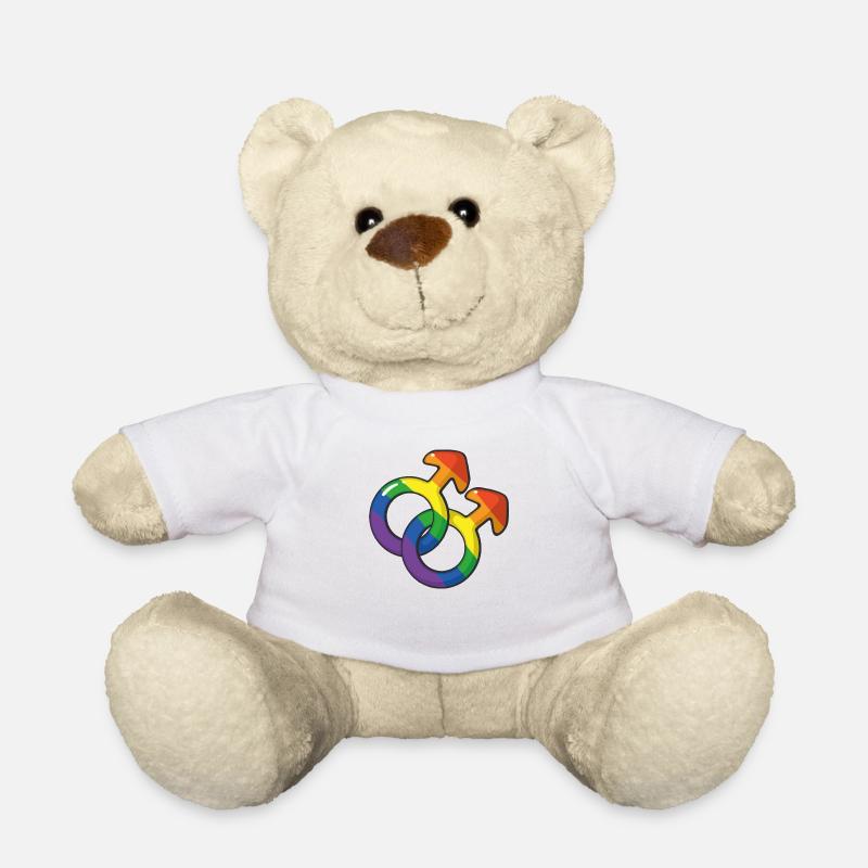 Lgtb Mars Symbol Regenbogen - Teddy - Weiß