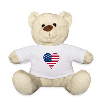 USA flag as a heart - Teddy Bear - white - Front