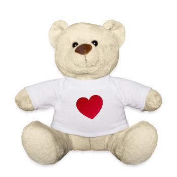 Rotes Herz - Teddy - Weiß - Vorne