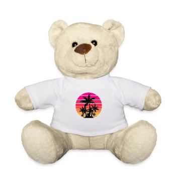 Tropical 80s Sunset Classic Design - Teddy Bear - white - Front