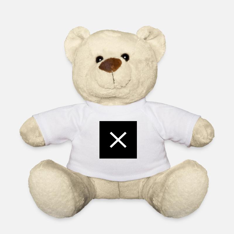 Kreuz Weiß auf Schwarz - Teddy - Weiß