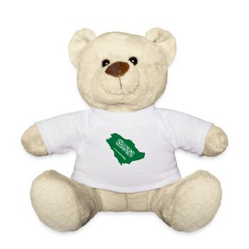 Saudi Arabia Map And Flag - Teddy Bear - white - Front