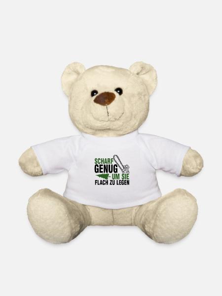 Holzarbeiter Holzfäller Motorsäge Förster - Teddy - Weiß