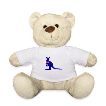 Drapeau australien kangourou - Nounours - blanc - Devant