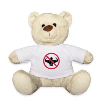 Keine Muskeln Schild - Teddy - Weiß - Vorne