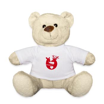 Weihnachten Hirsch Rentier Paar verliebt Geschenk - Teddy - Weiß - Vorne