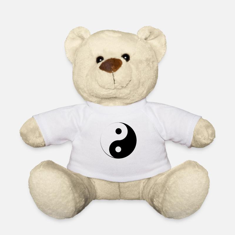 Ying and Yang style with broken circle - Teddy Bear - white