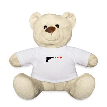 Heart love pistol - Teddy Bear - white - Front