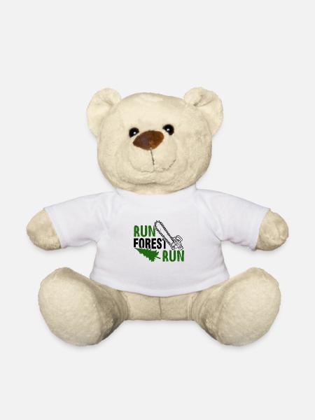 Holzfäller Kerl Motorsäge Förster - Teddy - Weiß