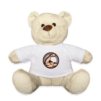 Arm Muskel biceps Logo Kraft Kraft - Teddy - Weiß - Vorne