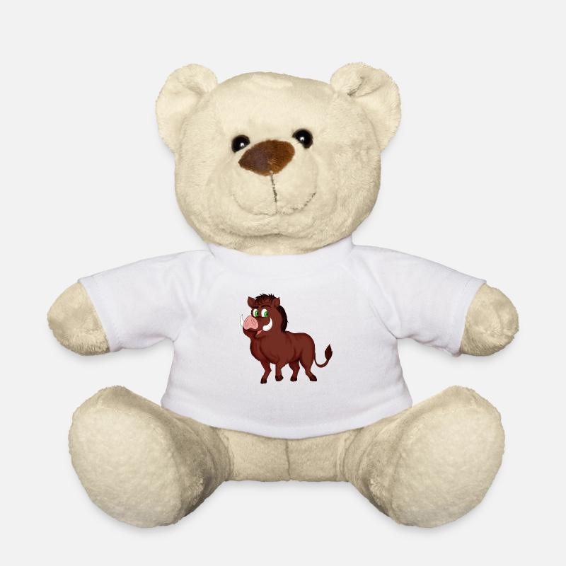 freundliches Wildschwein - Teddy - Weiß