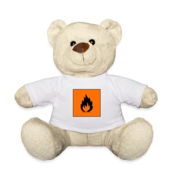Gefahrensymbol brennbar Flamme - Teddy - Weiß - Vorne