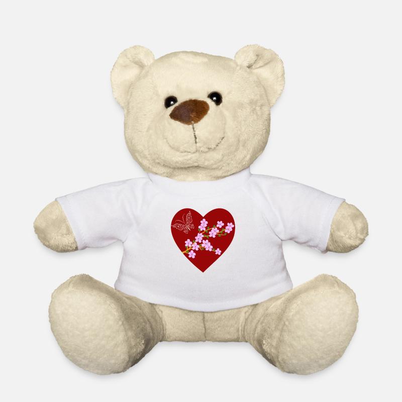 Papillon fleur de cerisier - Nounours - blanc