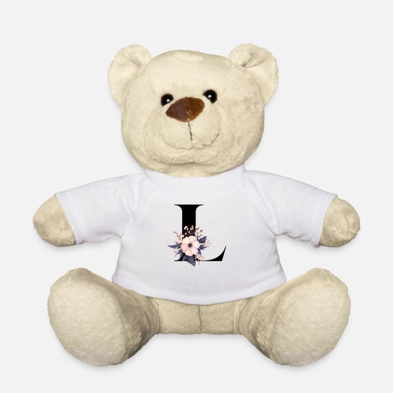 Buchstabe L blühend - Teddy - Weiß